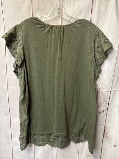 Style & Co Women's Size 2X Olive Green Short Sleeve Top