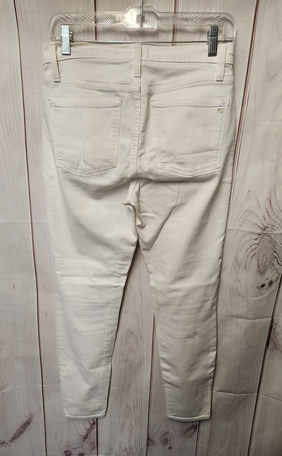 Madewell Women's Size 28 (5-6) White Jeans 9" High Rise Skinny