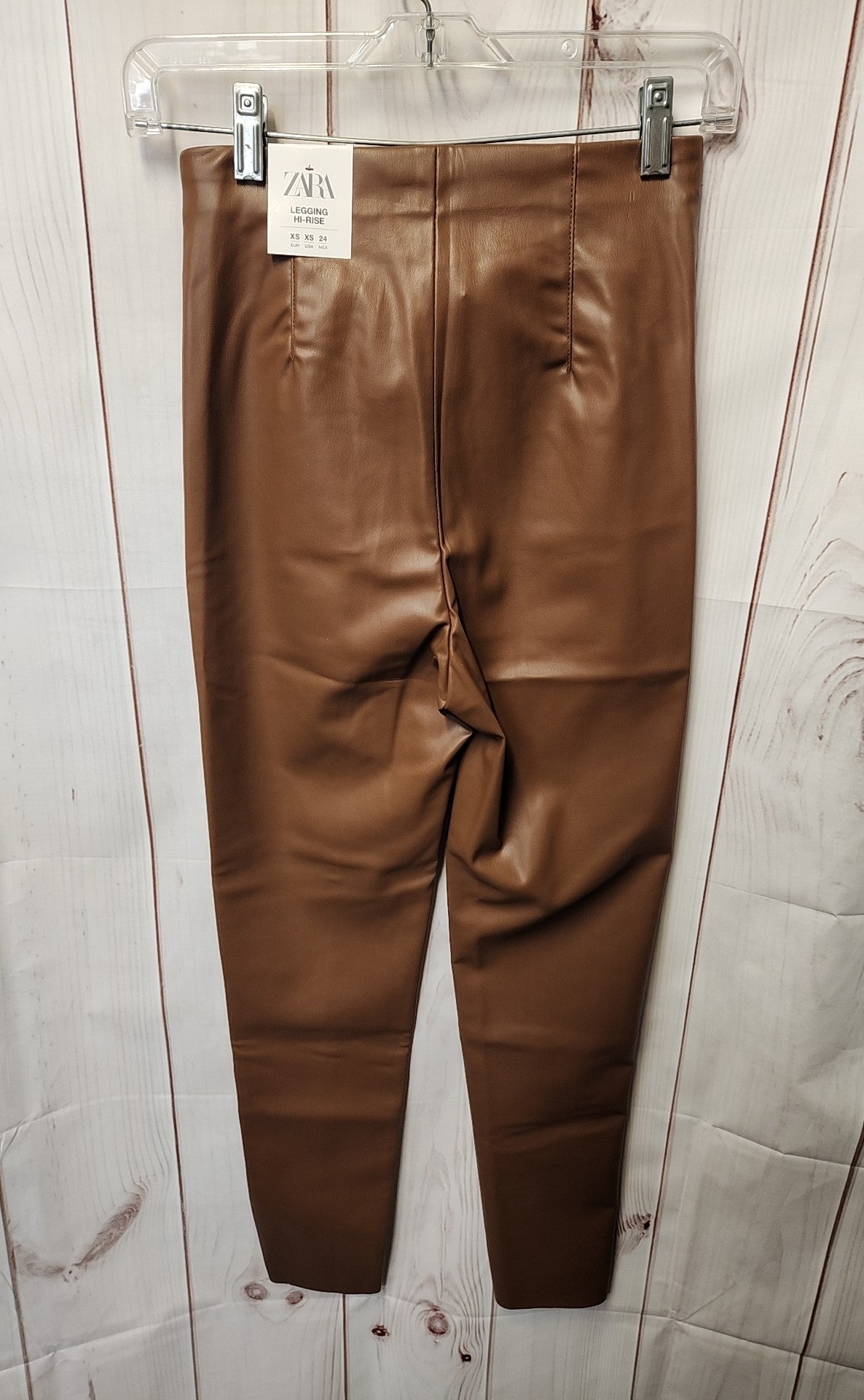 Zara Women's Size XS Brown Pants Legging Hi-Rise NWT