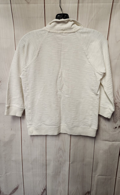 J Crew Women's Size S White 3/4 Sleeve Sweatshirt