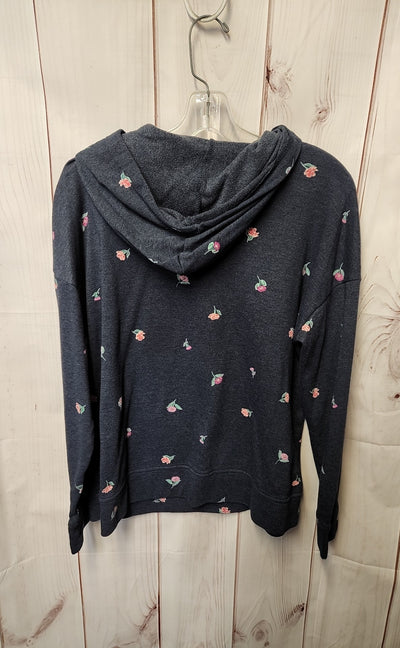 Croft & Barrow Women's Size L Navy Floral Hoodie