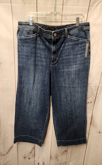 NWT Talbots Women's Size 33 (15-16) Blue Jeans Wide Leg Crop Jean