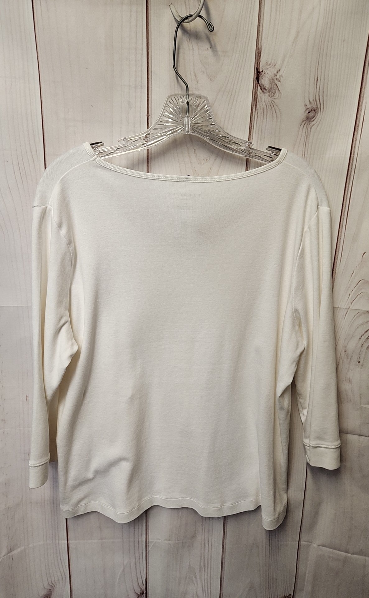 Talbots Women's Size 1X White 3/4 Sleeve Top