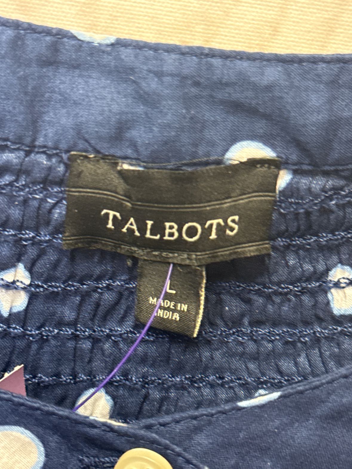 Talbots Women's Size L Navy Long Sleeve Top
