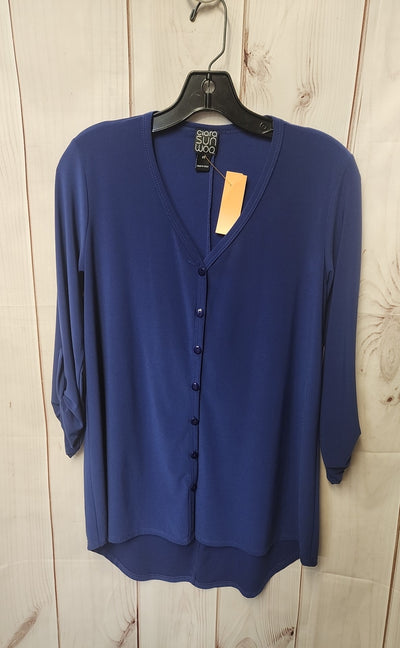 Clara Sun Woo Women's Size XS Blue Long Sleeve Top