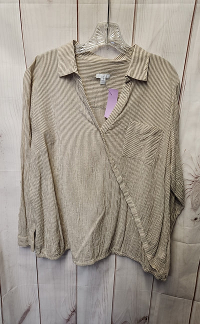 J Jill Women's Size 1X Brown Long Sleeve Top