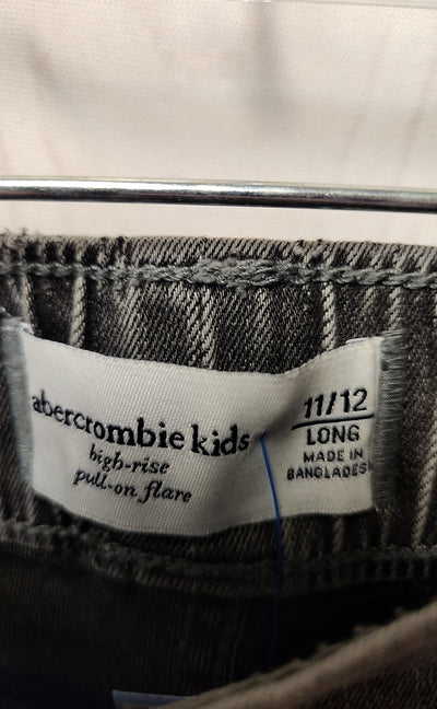 abercrombie Girl's Size 11/12 Black High Rise Pull on Flare Jeans NWT