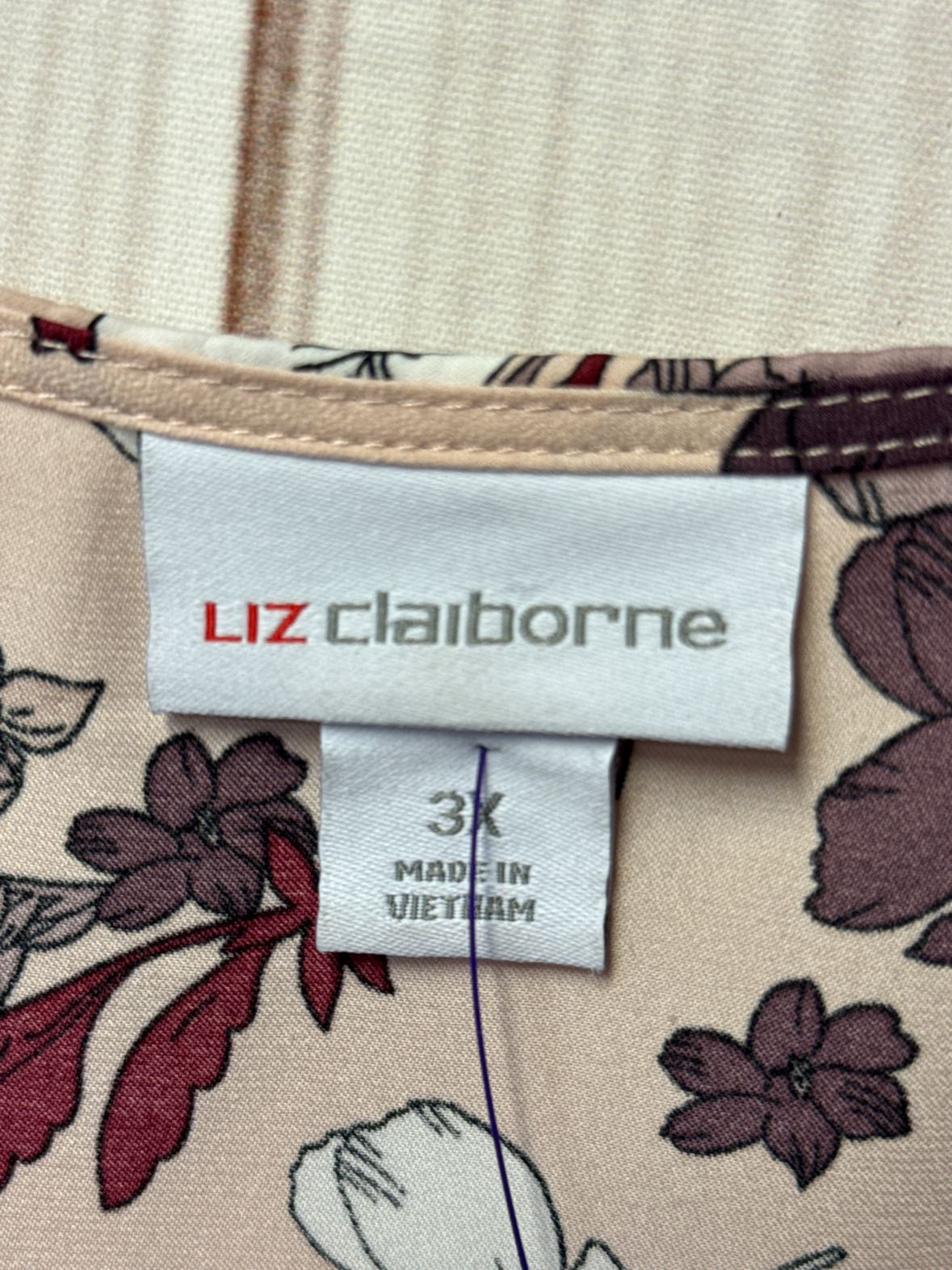 Liz Claiborne Women's Size 3X Pink Floral Short Sleeve Top