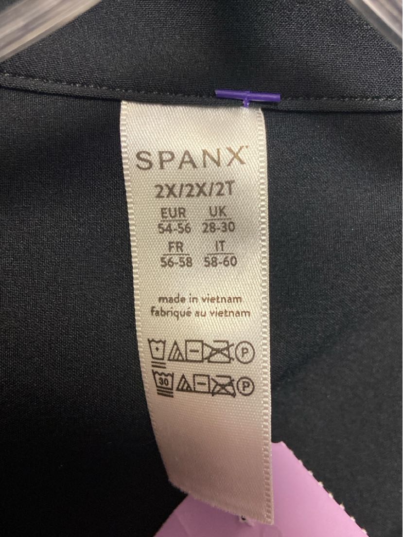 Spanx Women's Size 2X Black Long Sleeve Top NWT UPF 50+