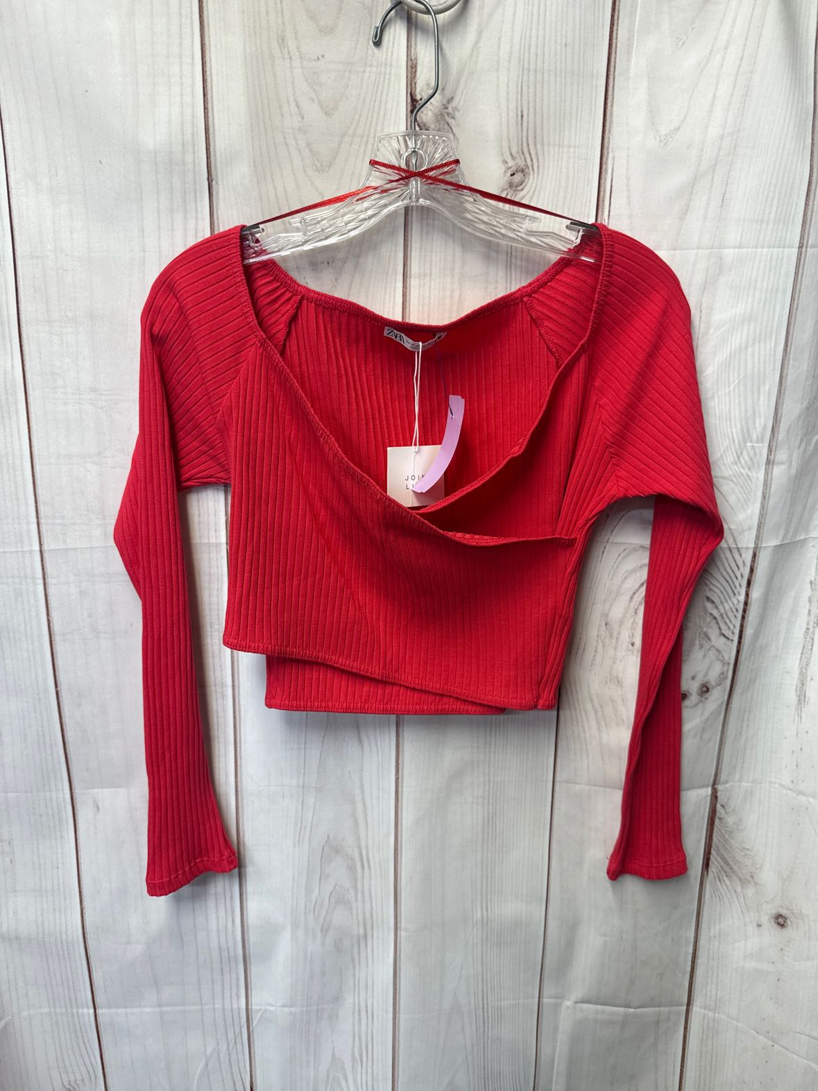 NWT Zara Women's Size M Red Long Sleeve Top