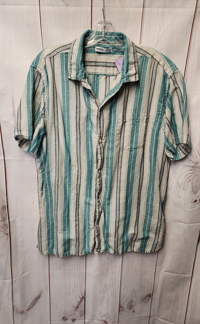 Sonoma Men's Size XL White & Blue Linen Blend Shirt