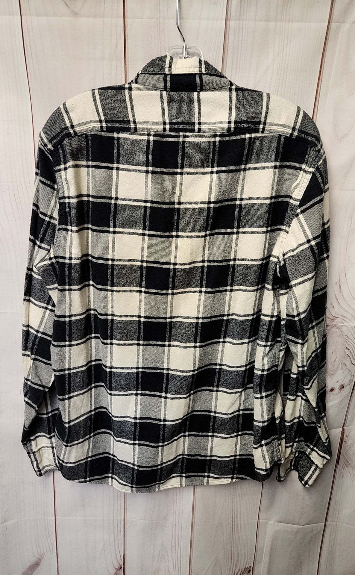 J Crew Men's Size L Black & White Flannel Shirt