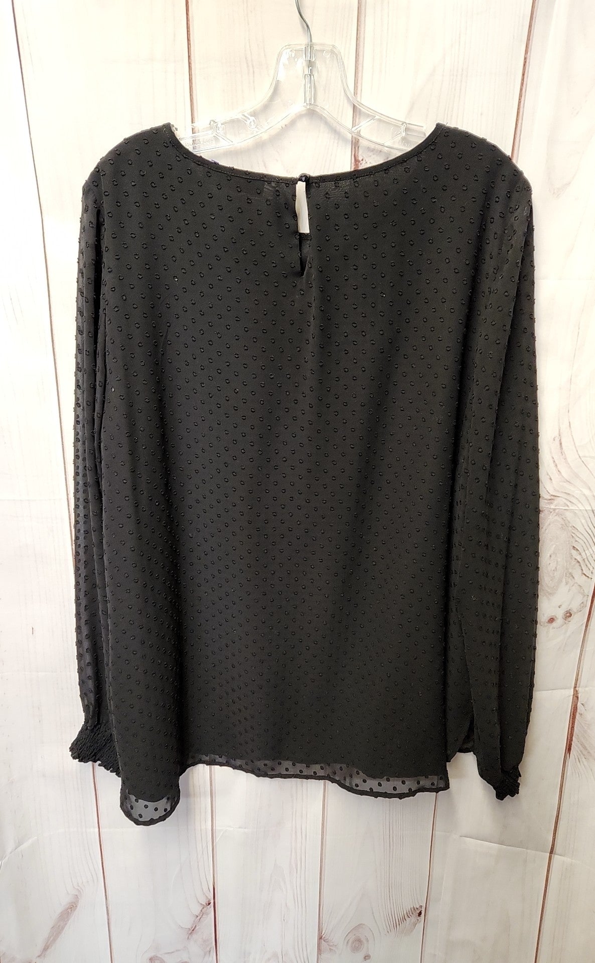 Nine West Women's Size 1X Black Long Sleeve Top