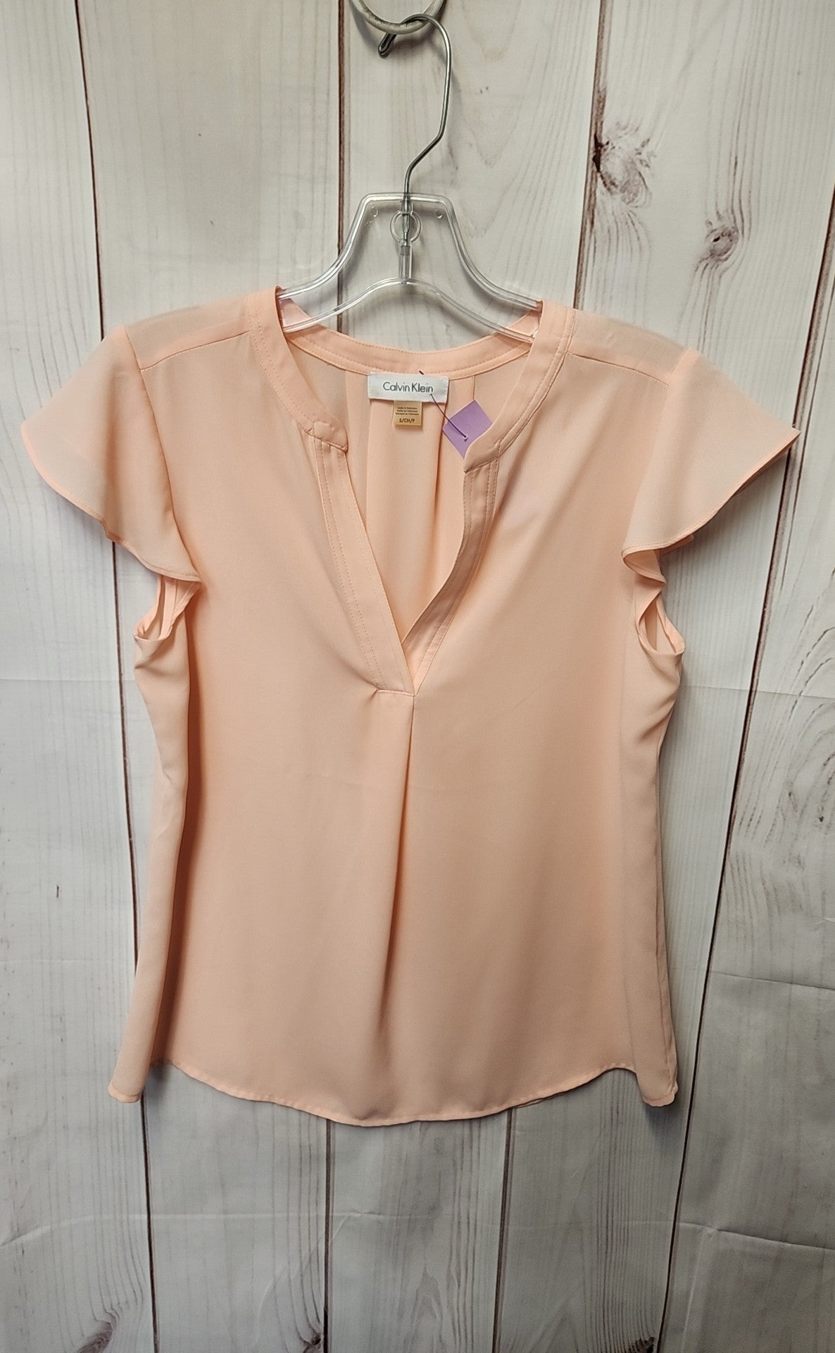 Calvin Klein Women's Size S Peach Short Sleeve Top