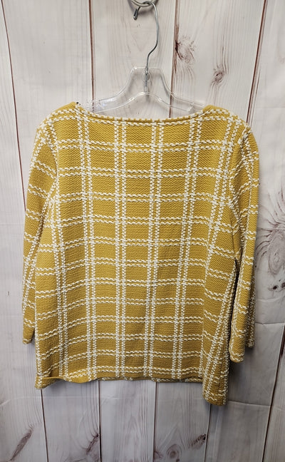 Ann Taylor Women's Size L Yellow 3/4 Sleeve Top