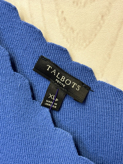 Talbots Women's Size XL Petite Blue Short Sleeve Top