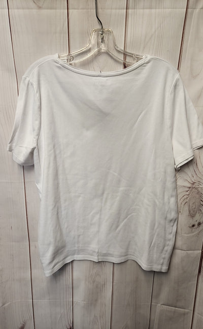 Talbots Women's Size 2X White Short Sleeve Top