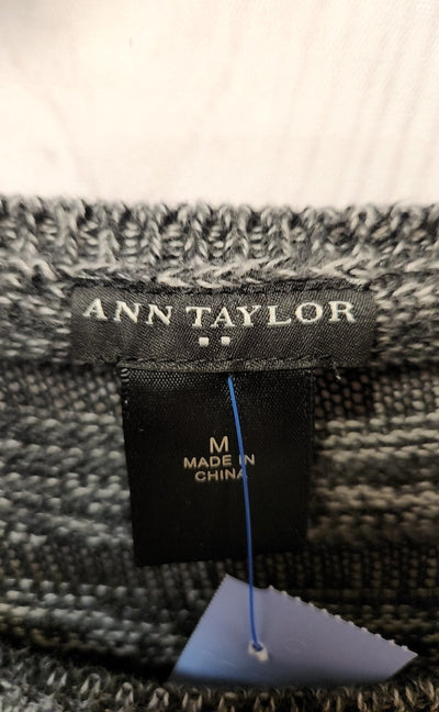 Ann Taylor Women's Size M Gray & Black Sweater