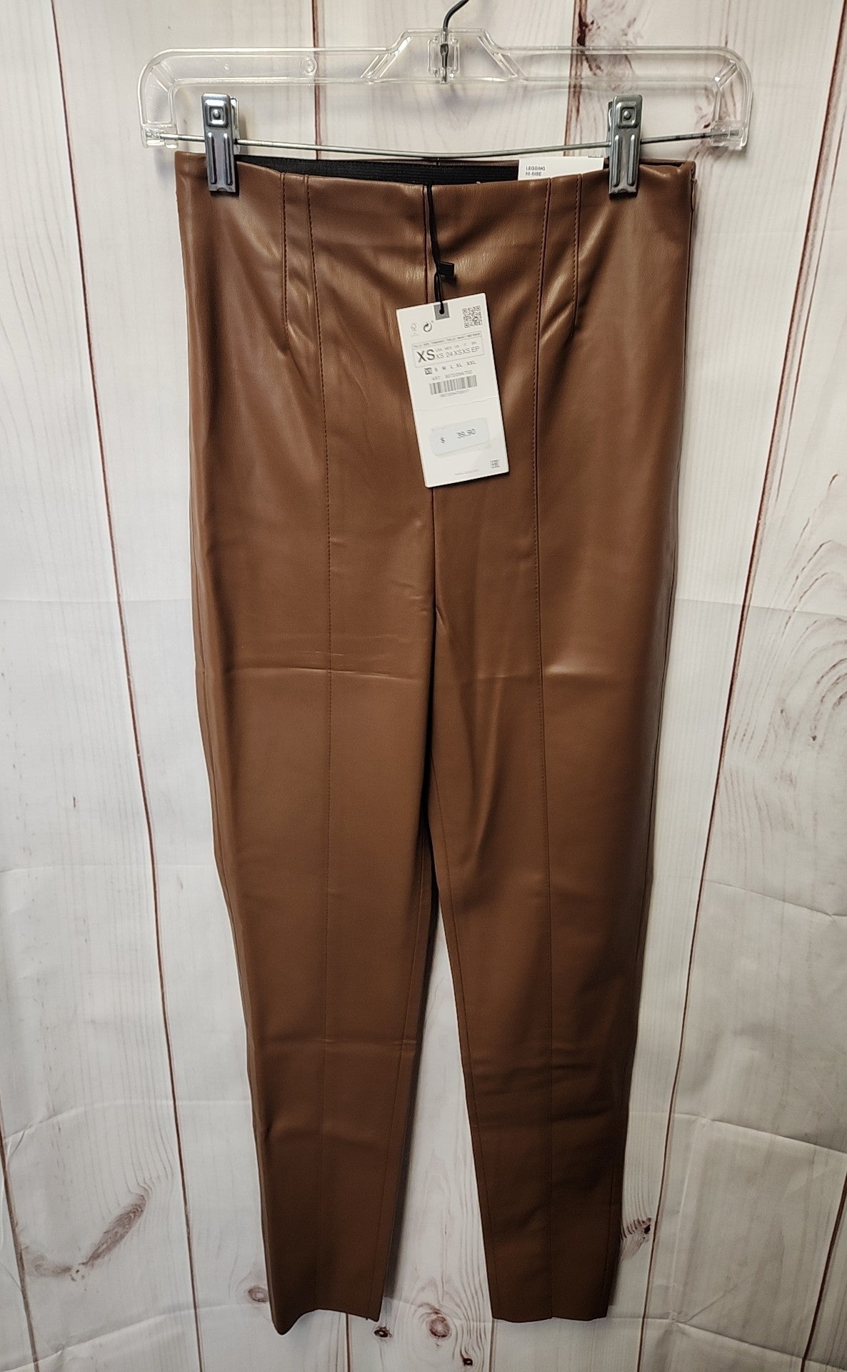 Zara Women's Size XS Brown Pants Legging Hi-Rise NWT