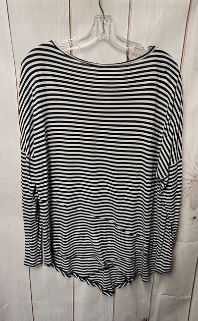 Cabi Women's Size XL Navy & White Long Sleeve Top