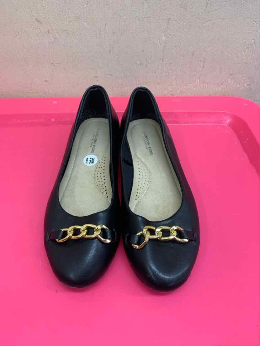 London Fog Women's Size 9-1/2 Black Flats