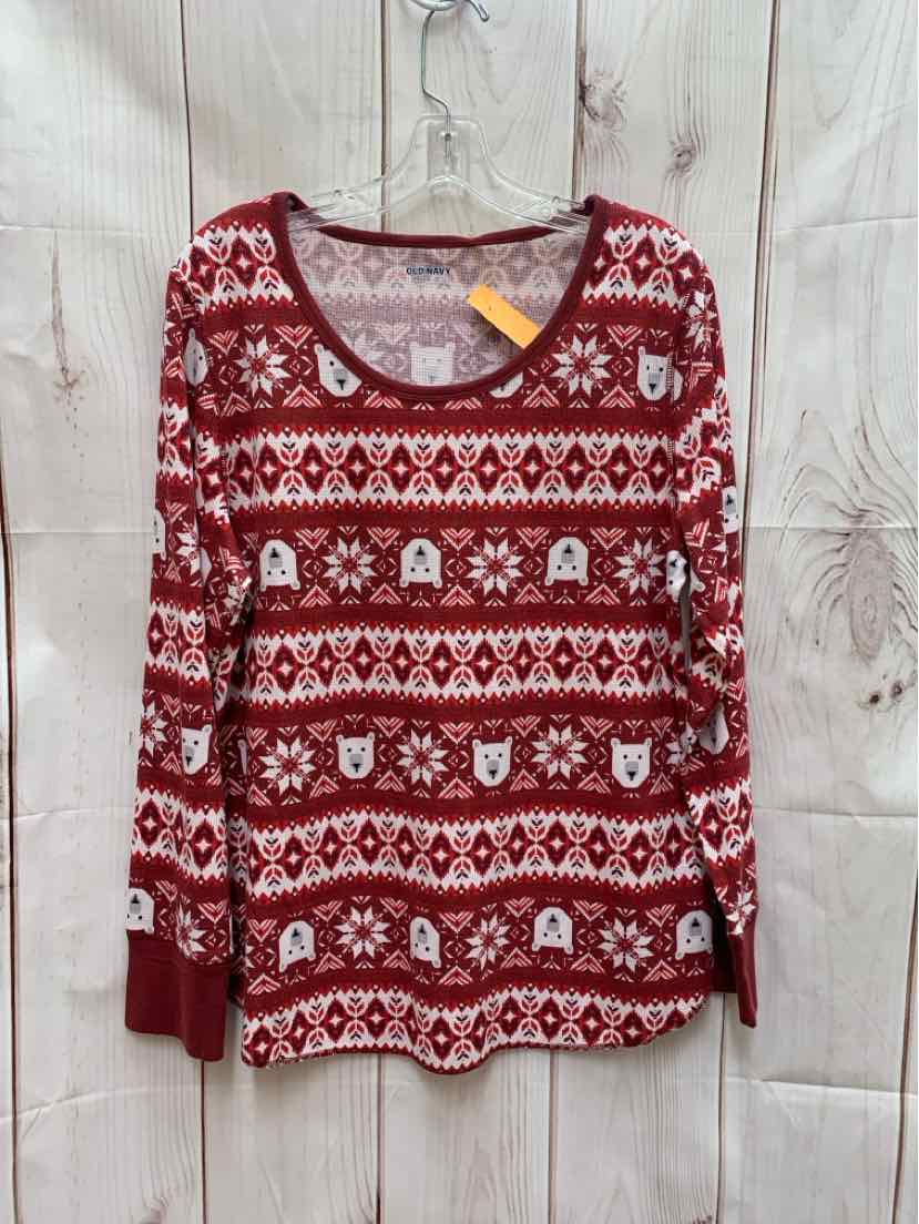 Old Navy Women's Size XL Red Long Sleeve Top