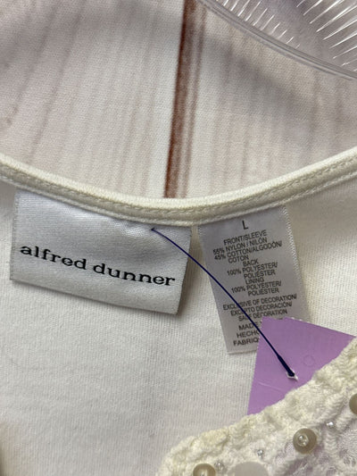 Alfred Dunner Women's Size L White Short Sleeve Top