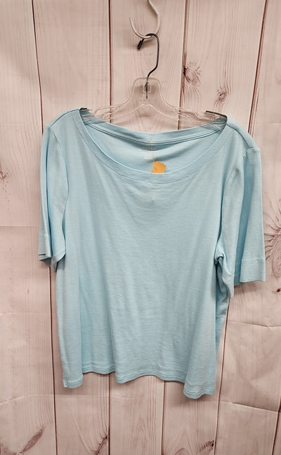 Chico's Women's Size XL Turquoise Short Sleeve Top