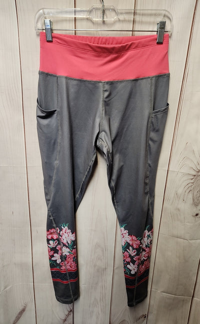 Simply Southern Women's Size L Gray & Pink Floral Leggings