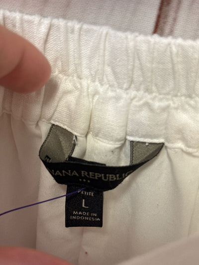 Banana Republic Women's Size L Petite White Linen Blend Skirt