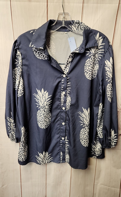 Women's Size M Blue Long Sleeve Top