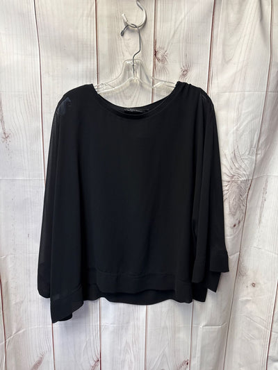 Zara Women's Size XL Black 3/4 Sleeve Top