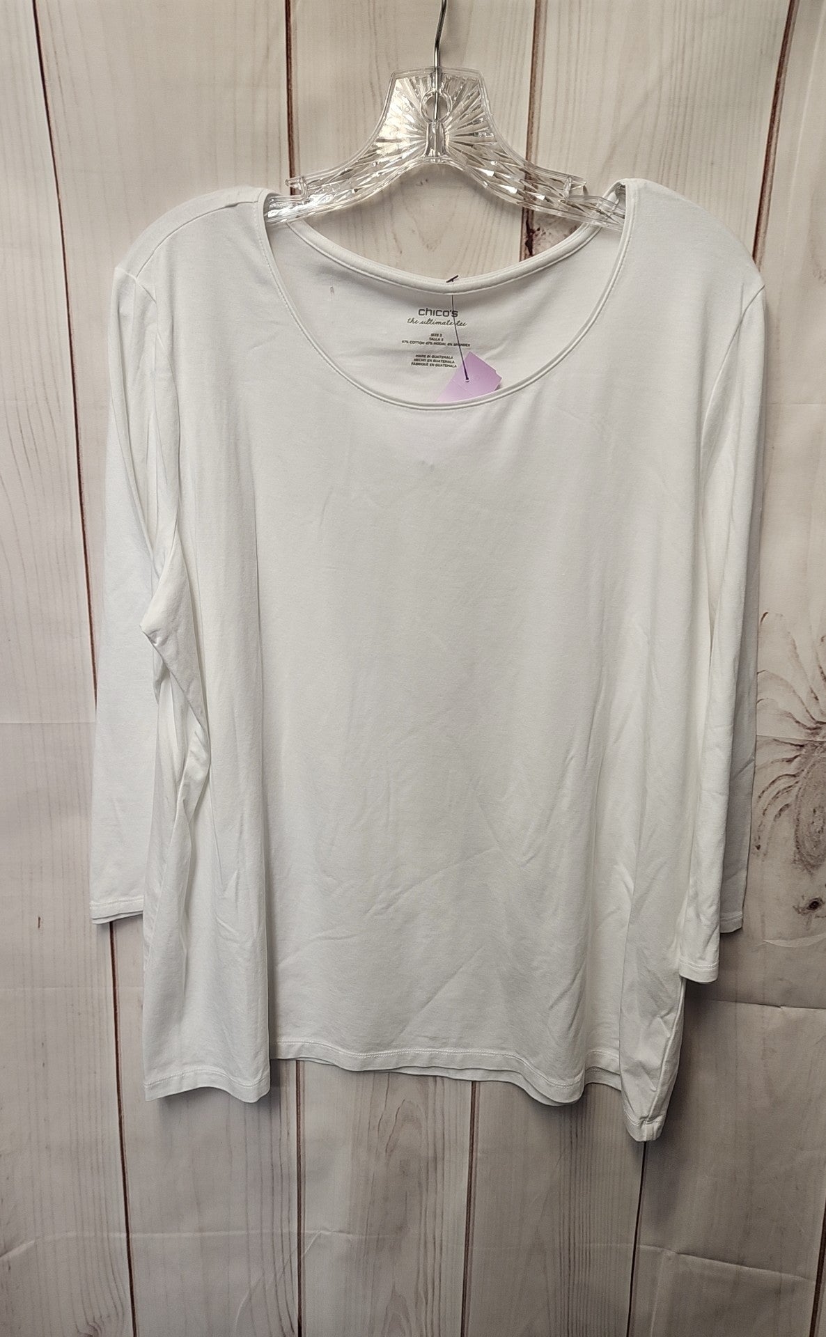 Chico's Women's Size 3 = US XL White 3/4 Sleeve Top