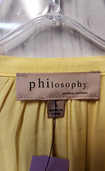 Philosophy Women's Size L Yellow Long Sleeve Top