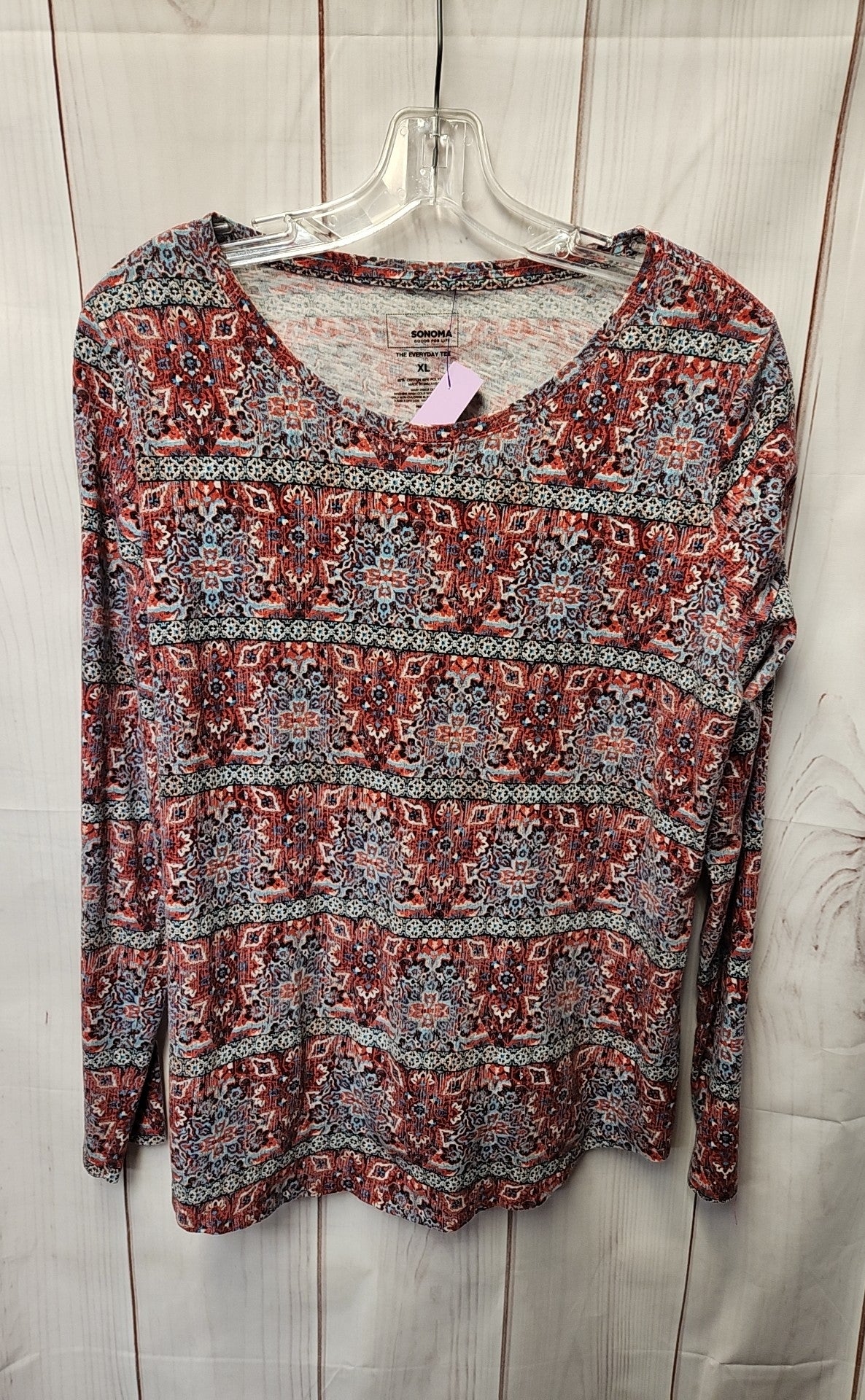 Sonoma Women's Size XL Red Long Sleeve Top