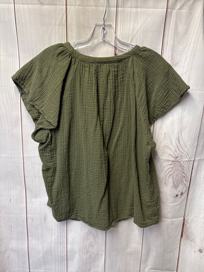 Universal Thread Women's Size XXL Olive Green Short Sleeve Top