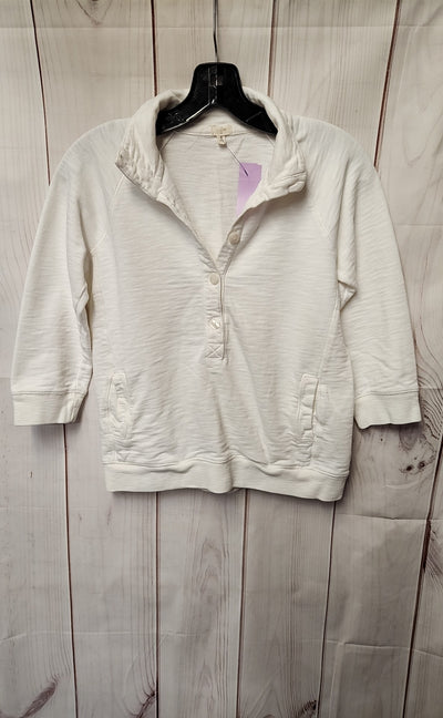 J Crew Women's Size S White 3/4 Sleeve Sweatshirt