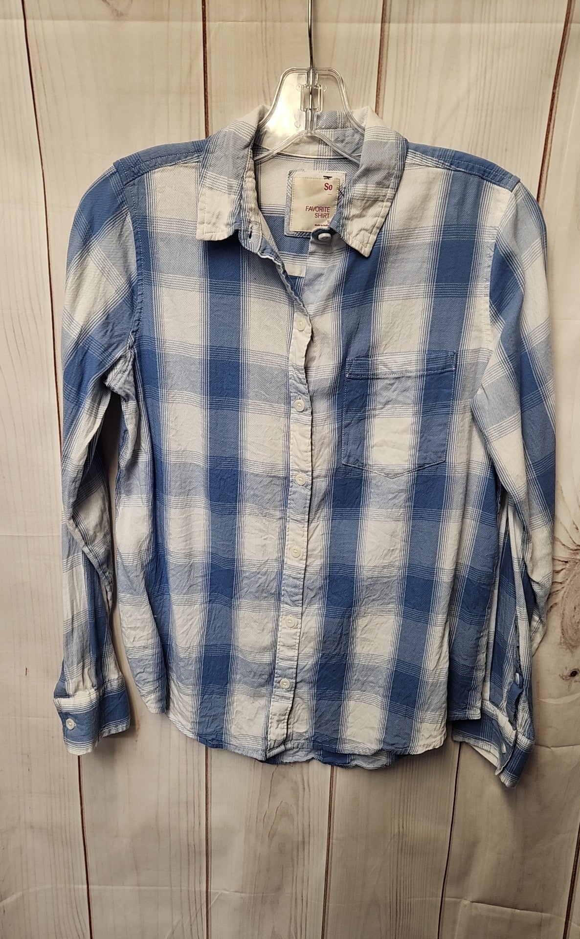 So Women's Size S Blue Long Sleeve Top