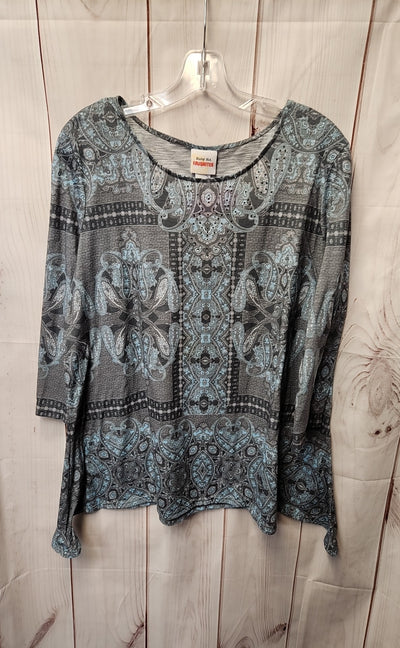 Ruby Rd Women's Size XL Blue 3/4 Sleeve Top