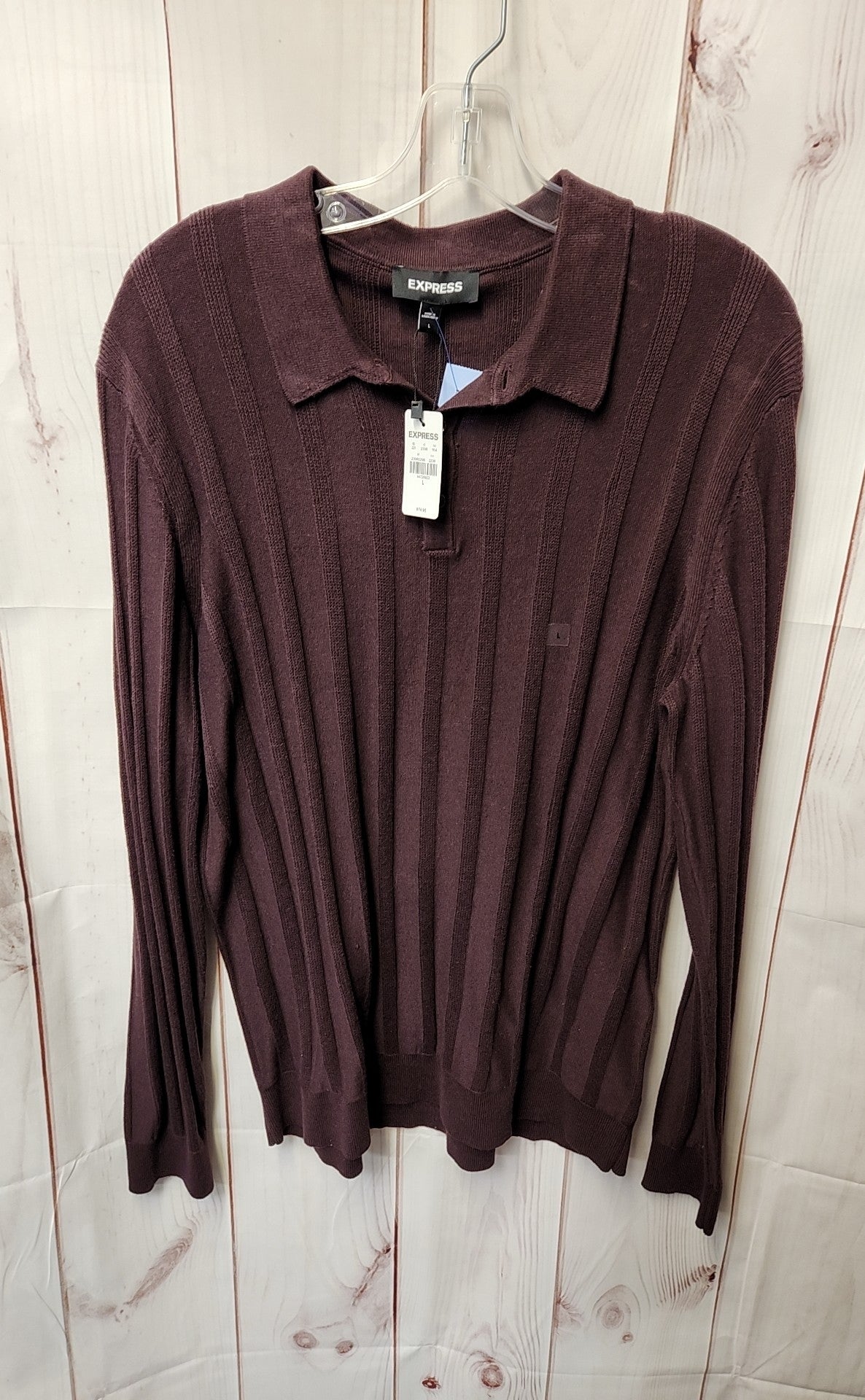 Express Men's Size L Maroon Knit Shirt