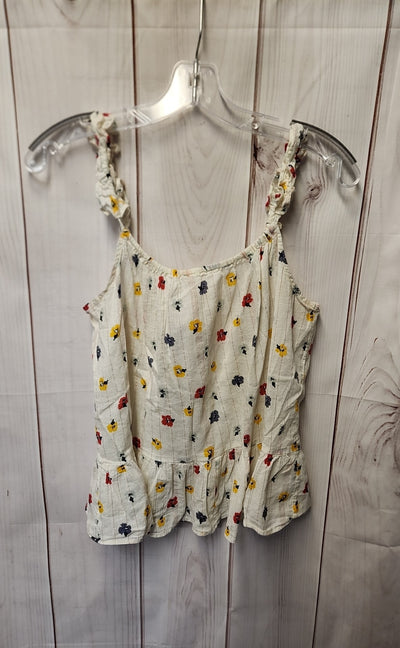 Madewell Women's Size 10 White Floral Sleeveless Top