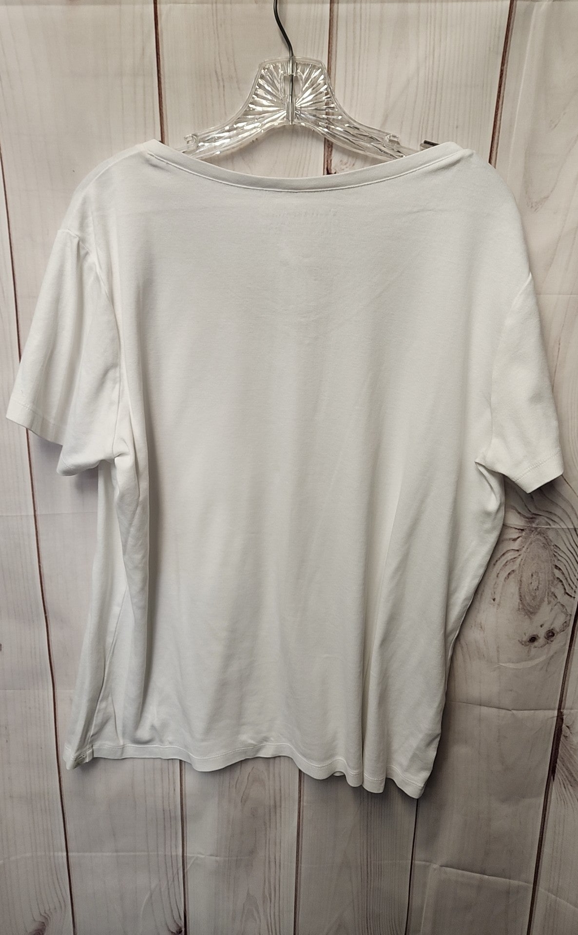 Eddie Bauer Women's Size 2X White Short Sleeve Top