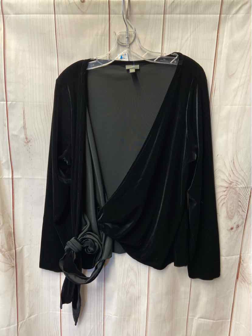 J Jill Women's Size XL Black Long Sleeve Top