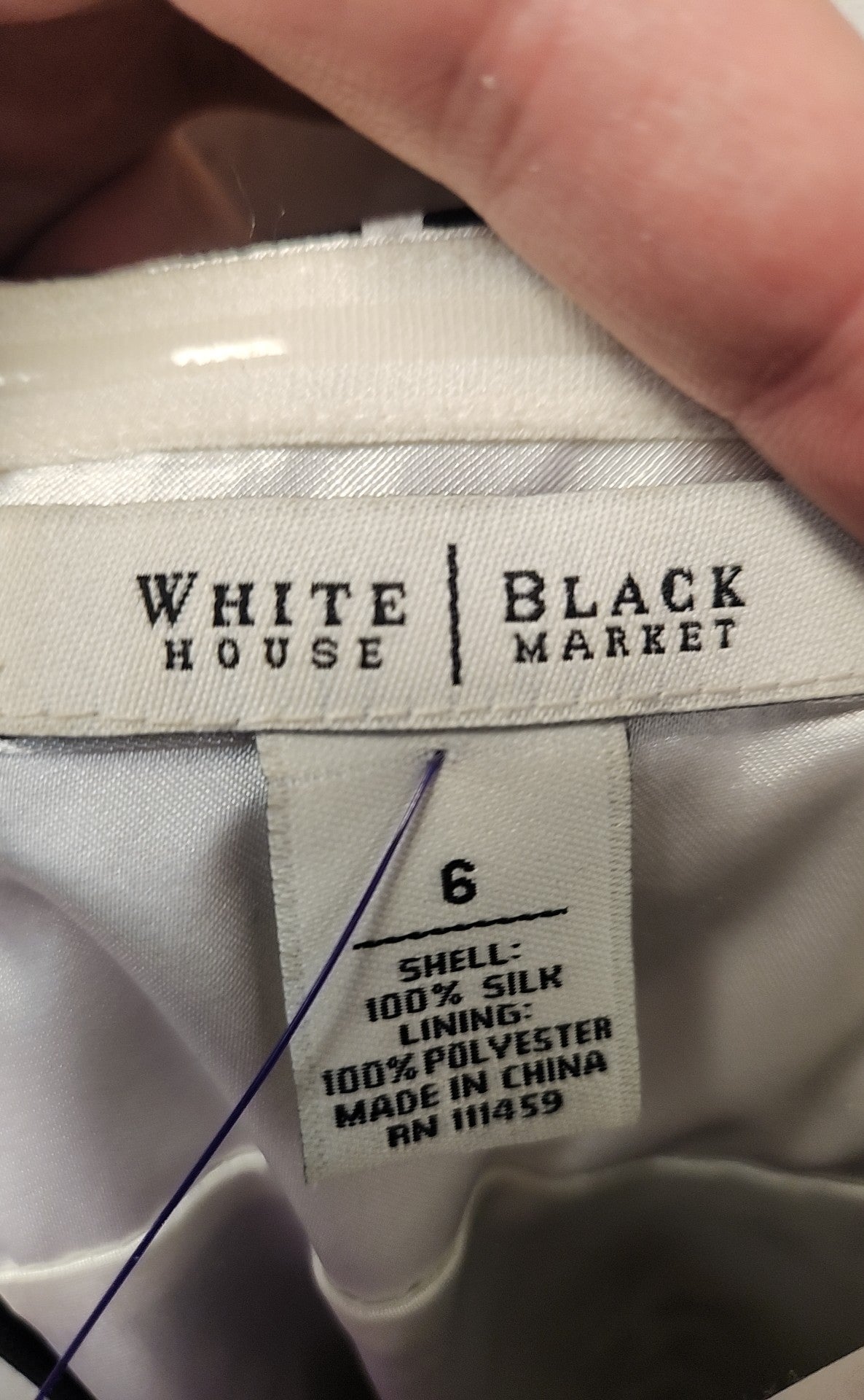 White House Black Market Women's Size 6 White & Black Sleeveless Top