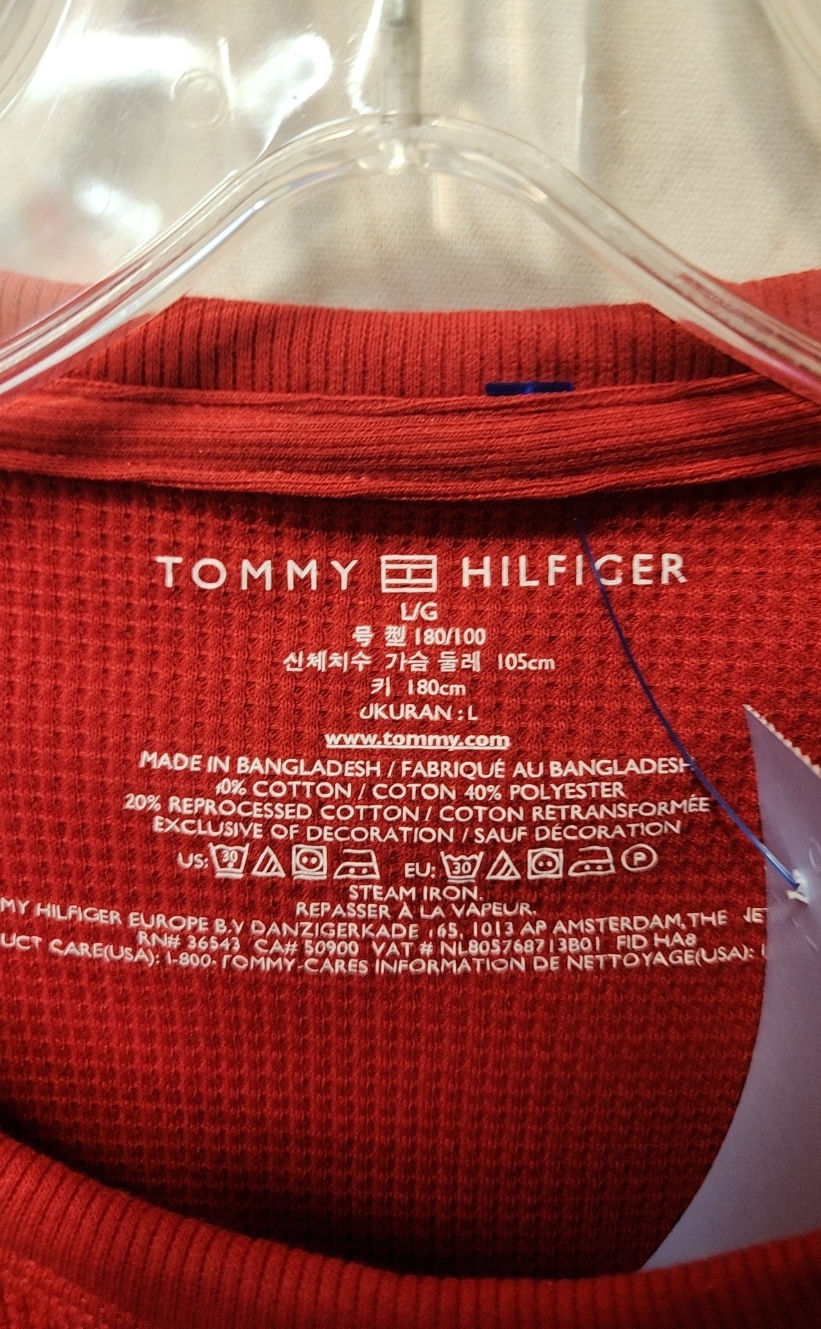 Tommy Hilfiger Men's Size L Red Shirt