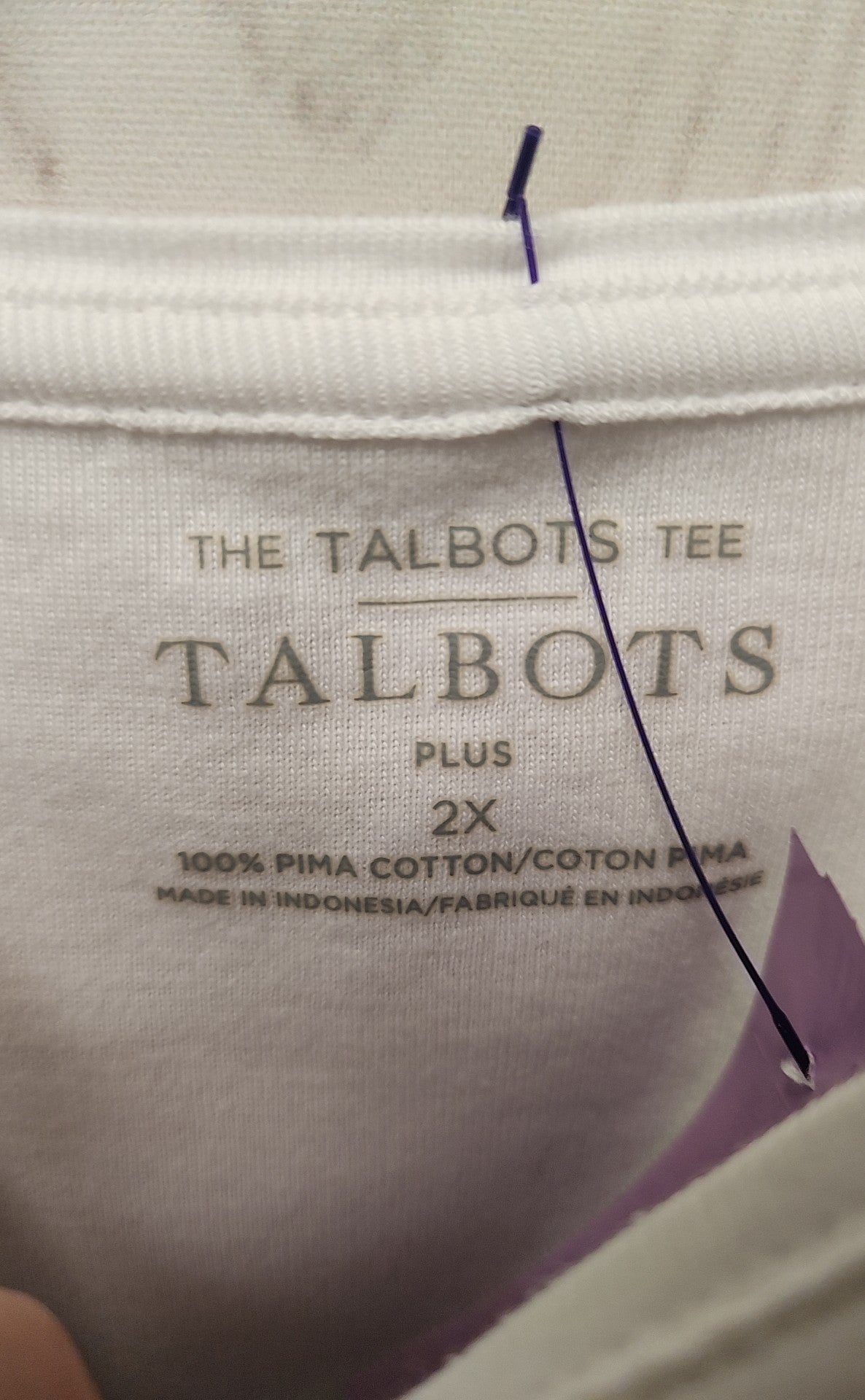 Talbots Women's Size 2X White Short Sleeve Top