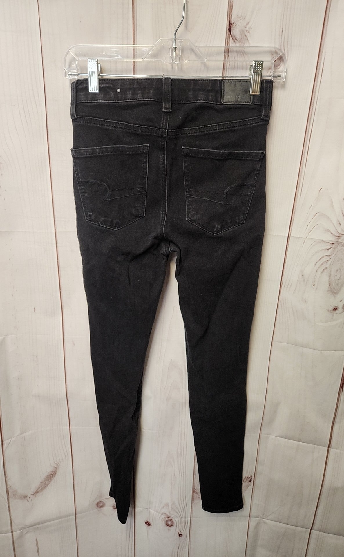 American Eagle Women's Size 26 (1-2) Black Jeans Super High Rise Jegging