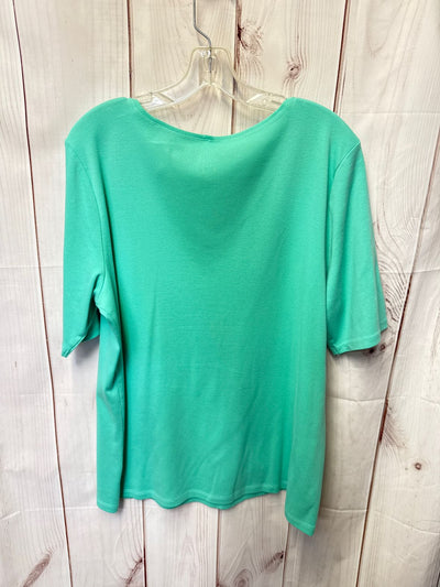 J Jill Women's Size XL Green Short Sleeve Top