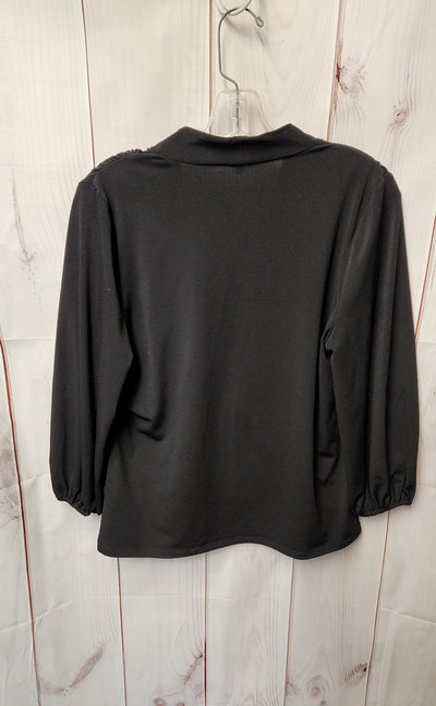 Adrianna Papell Women's Size M Black 3/4 Sleeve Top