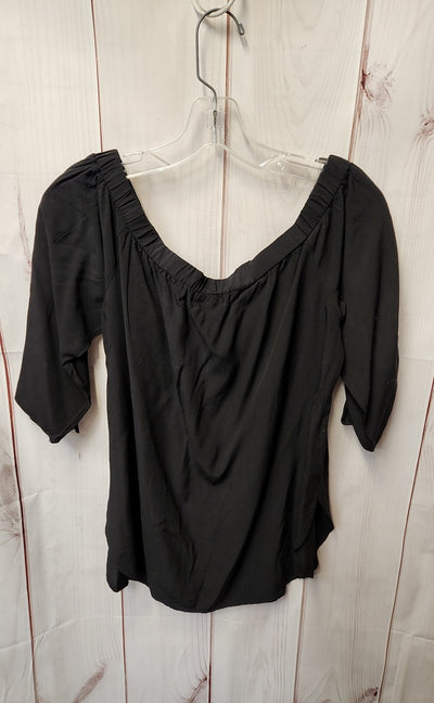 Just Quella Women's Size 4/6 Black 3/4 Sleeve Top